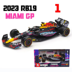 Bburago 1:43 F1 Red Bull Racing RB19 Miami GP 2023 1# Max Verstappen 11# Sergio Perez Alloy Car Die Cast Model