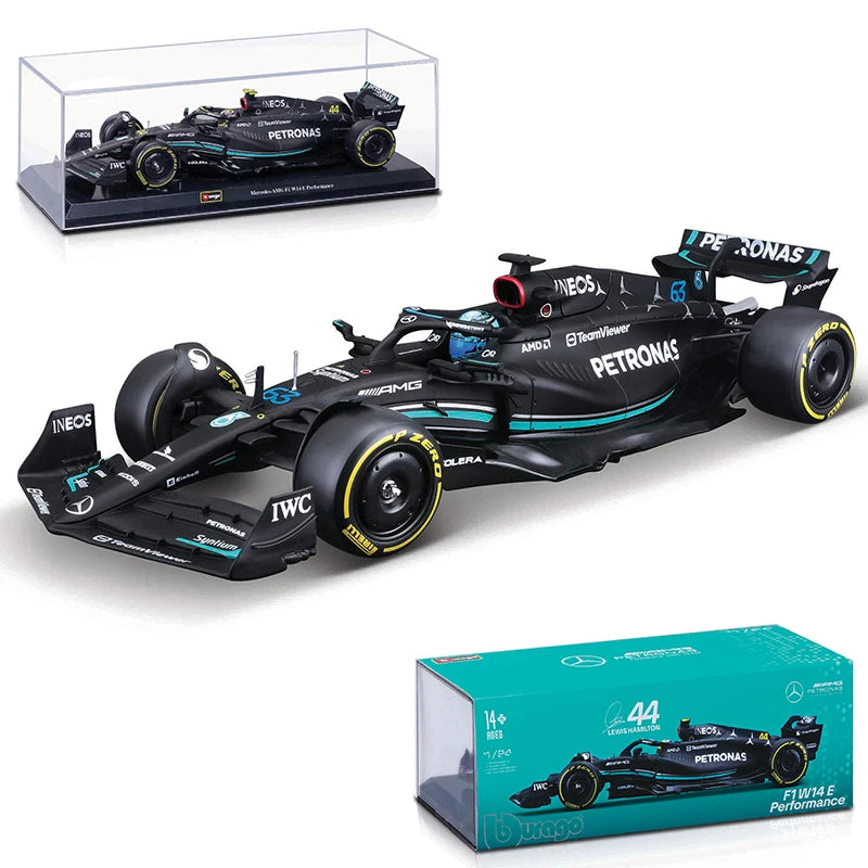 Bburago 1:24 Mercedes-AMG F1 Team W14 2023 Large Size Special Edition #44 Hamilton Alloy Car Model Formula Racing Diecast Toy