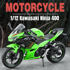 1/12 KAWASAKI Ninja 400 Toy Motorcycle Miniature Diecast Metal Model 1:12 Super Sport Sound & Light Collection Gift For Boy Kid