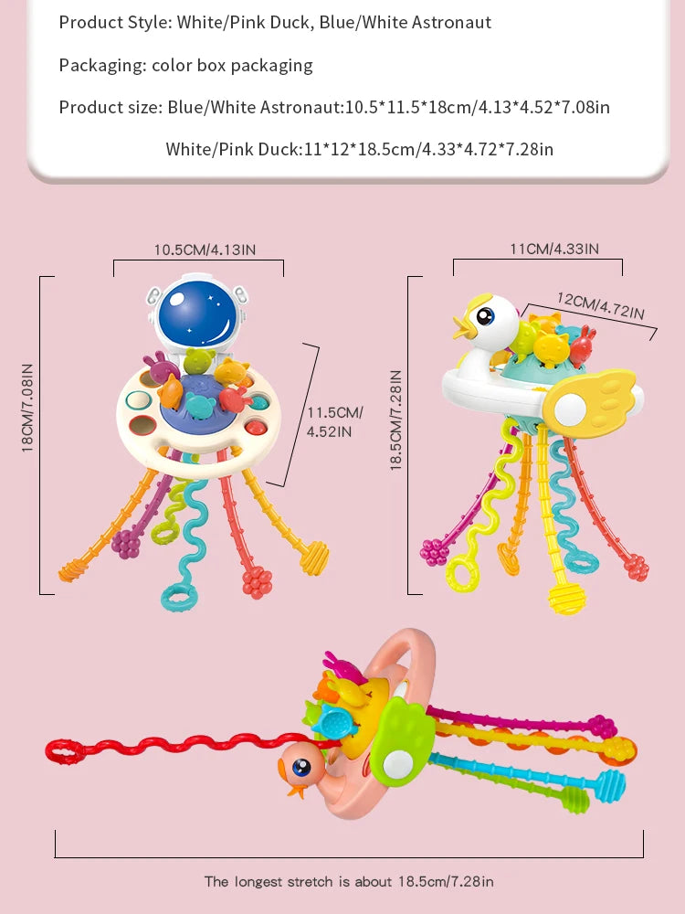 Cartoon Duck Pull String  Activity Development Silicone Toys